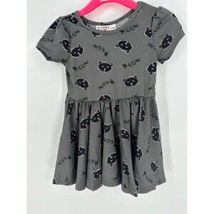 Dotdotsmile Girls Dress Size 6/12 Months Gray with Black Cats New With Tags